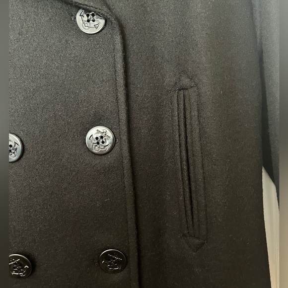 MDP Maria De Pinto (Made in U.S.A.) Women’s Black Winter Pea Coat – Size Large - Picture 7 of 12